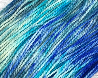 Blue Aran Handdyed Merino Yarn