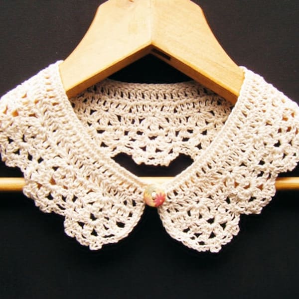 Cream Crochet Cotton Collar, Womans Fashion Accent