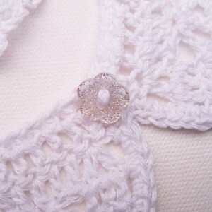White Lace Collar Peter Pan Collar Crochet Neck Accessory image 3