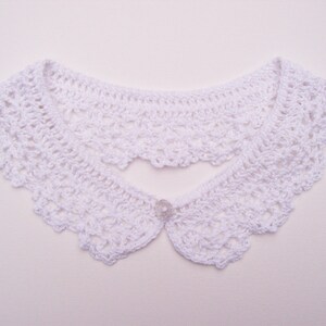 White Lace Collar Peter Pan Collar Crochet Neck Accessory image 2