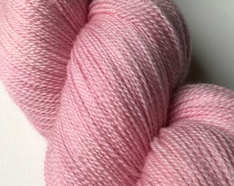 Pale Pink Semisolid Lace Merino Yarn Handdyed