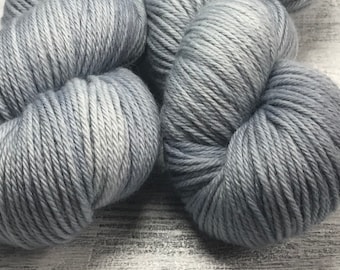 Pale Grey Hand Dyed DK Sock Yarn Superwash Merino