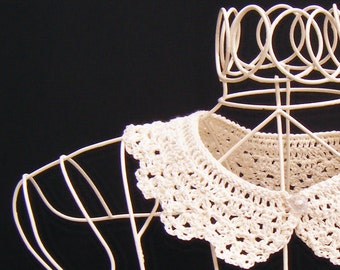 Lace Collar Cream Crochet Peter Pan Detachable Women's Accessory