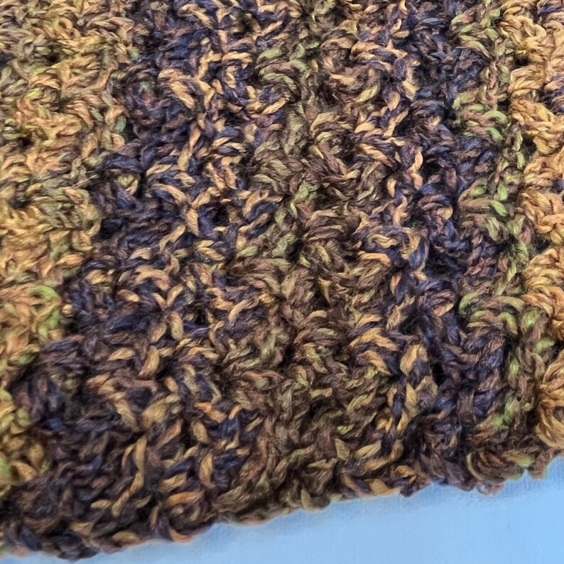 Brown and Gold Chunky Crochet Cowl image 9