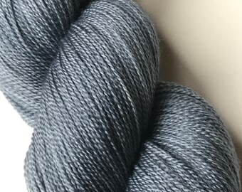 Slate Grey Semisolid Lace Merino Yarn Handdyed