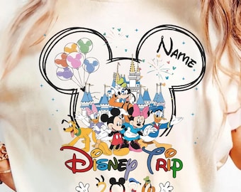 Aangepast Disney-shirt familie-uitstapje, shirt Disney-reis 2026, shirt Minnie Mickey, bijpassende vakantie-shirt Disney-familie, shirt Disneyland