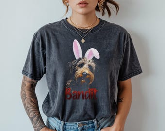 Dog Bandit T-shirt | Pet Portrait Bunny Ears Tee