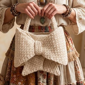 Molde para Bolsa de Crochê com Laço, Flores Amigurumi (Download em PDF)