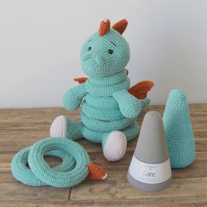 Stackable Dinosaur Crochet Pattern, Amigurumi Toy PDF, Educational Baby Nursery Decor