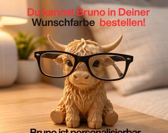Soporte para gafas con forma de vaca | Divertido estante para gafas con forma de vaca | Regalo para amantes de las vacas | Organizador de escritorio | Soporte para gafas Bruno