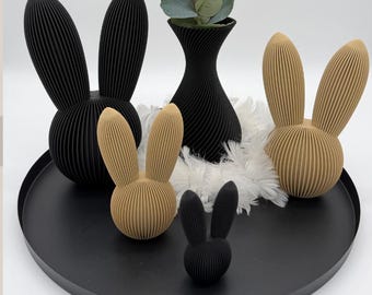 Conejos modernos estilo Japandi | Decoración de primavera, La familia de conejos | Regalo de primavera | Decoración de conejos para la sala de estar