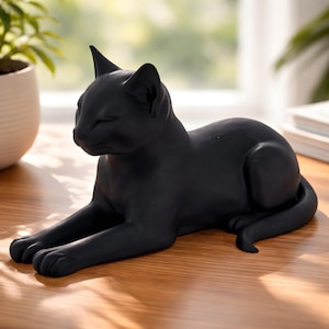 Figur liegende Katze | 3D Druck aus PLA | Geschenkidee für Katzenliebhaber | Wohnzimmer Dekoration | Geschenk für Freundin