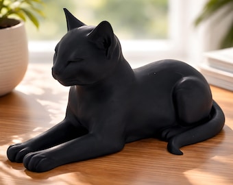 Reclining Cat Figurine | 3D Printed in PLA | Gift Idea for Cat Lovers | Living Room Decoration | Gift for Girlfriend
