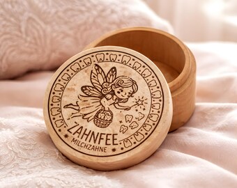 Tooth Fairy Milk Tooth Box made of beech wood | Personalized tooth box for children with engraving | Keepsake box for milk teeth