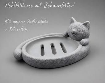 Jabonera con forma de gato impresa en 3D con desagüe | Jabonera adorable con forma de gato, ideal para decorar el baño y regalar a los amantes de los gatos.