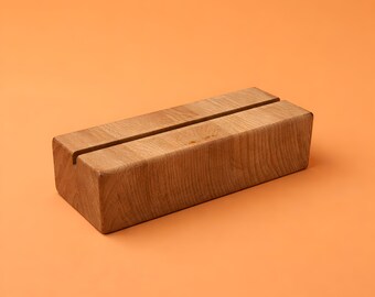 Wooden base for social media stands | Personalized beechwood display stand for QR code signs & business displays | Solid wood