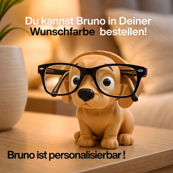 Hunde Brillenhalter | Lustige Brillenablage als Hundefigur | Geschenk für Hundeliebhaber | Schreibtisch Organizer | Brillenständer Bella