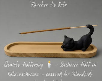 Räucherstäbchenhalter Katze – Katze Räucherstäbchen Halterung, Weihnachtsgeschenk Freundin – spirituelles Geschenk für Tierliebhaber