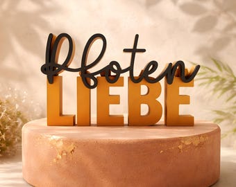 Letrero con huella de pata | Impreso en 3D en PLA | Idea de regalo para amantes de perros y gatos | Decoración para mesa de comedor