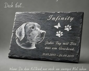 Placa conmemorativa de pizarra para perros y gatos | Placa de pizarra personalizada con foto | Regalo de condolencia por mascota | Recuerdo