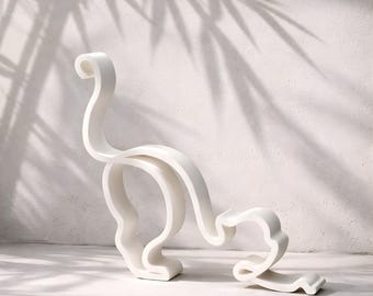 Regalo para amantes de los gatos | Figura con forma de gato, impresa en 3D en PLA mate en el color que elijas | Decoración para el salón | Idea de regalo de Pascua