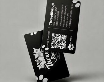 Tarjeta de visita personalizada de aluminio con logotipo y código QR | Impresión a doble cara disponible | Tarjetas de visita elegantes y de alta calidad