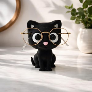 Schreibtisch Organizer | Personalisierterer Brillenhalter- Brillenablage- Brillenständer in Katzenform | 3D-Druck | Geschenkidee Ostern