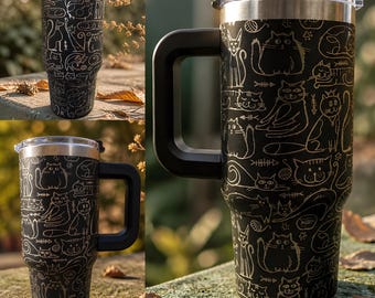 Vaso térmico con grabado láser | para bebidas frías y calientes | personalizado individualmente | idea de regalo de cumpleaños