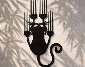 Cat-shaped wall art | Gift idea for cat lovers | 3D printed in matte PLA | Easter gift