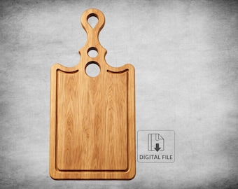 Houten snijplank cnc-bestand | Serveerplankontwerp | SVG DXF AI png | Digitale download