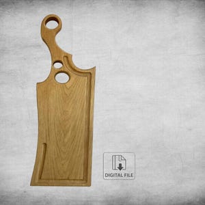 Tabla de cortar de madera (archivo CNC) / Tabla de servir de madera con asa / Diseño de tabla de charcutería (SVG, DXF, AI) / Descarga digital
