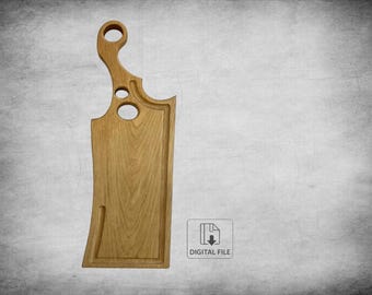 Houten snijplank cnc-bestand | Houten serveerplank met handvat | Charcuteriebordontwerp SVG DXF AI | Digitale download