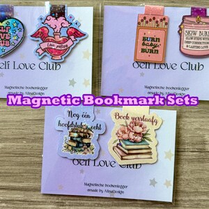 Magnetic Bookmarks Set of 2, Book Lover Gift, Floral Bookmark, Aesthetic Bookmark, Cute Reader Gift