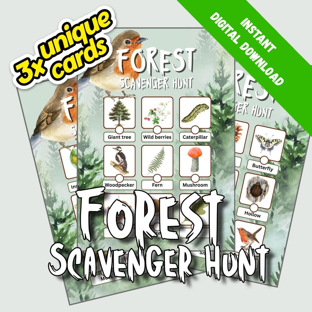 Nature Scavenger Hunt Printable – Woodland Kids Outdoor Activity ...