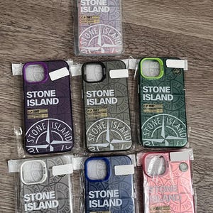 Coque Stone Island Pour IPhone (X à 16, Plus, Pro, Pro Max) - Anti-choc, Silicone - 25g