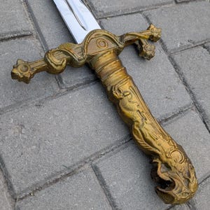 Handsmidd Dracula Untold Replica-svärd i rostfritt stål med läderslida, dekorativ display