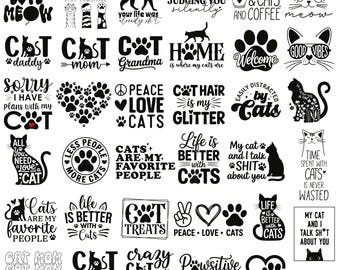 Cat Svg Bundle, Paw Svg, Cat Mom Svg, Cat Dad Svg, Cat Lover Svg, Cat Svg Cut File, Cat Love Svg, Cut Files, Clip Art