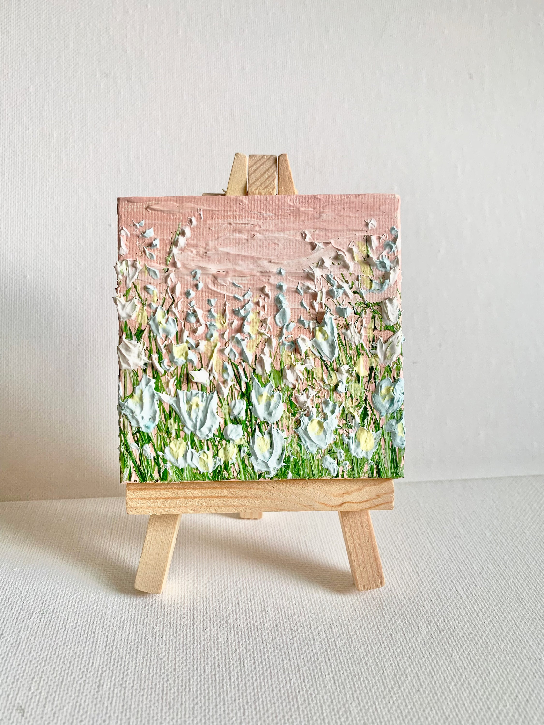 Mini Leinwand Original Acryl Kunst mit Mini Staffelei Struktur Etsy