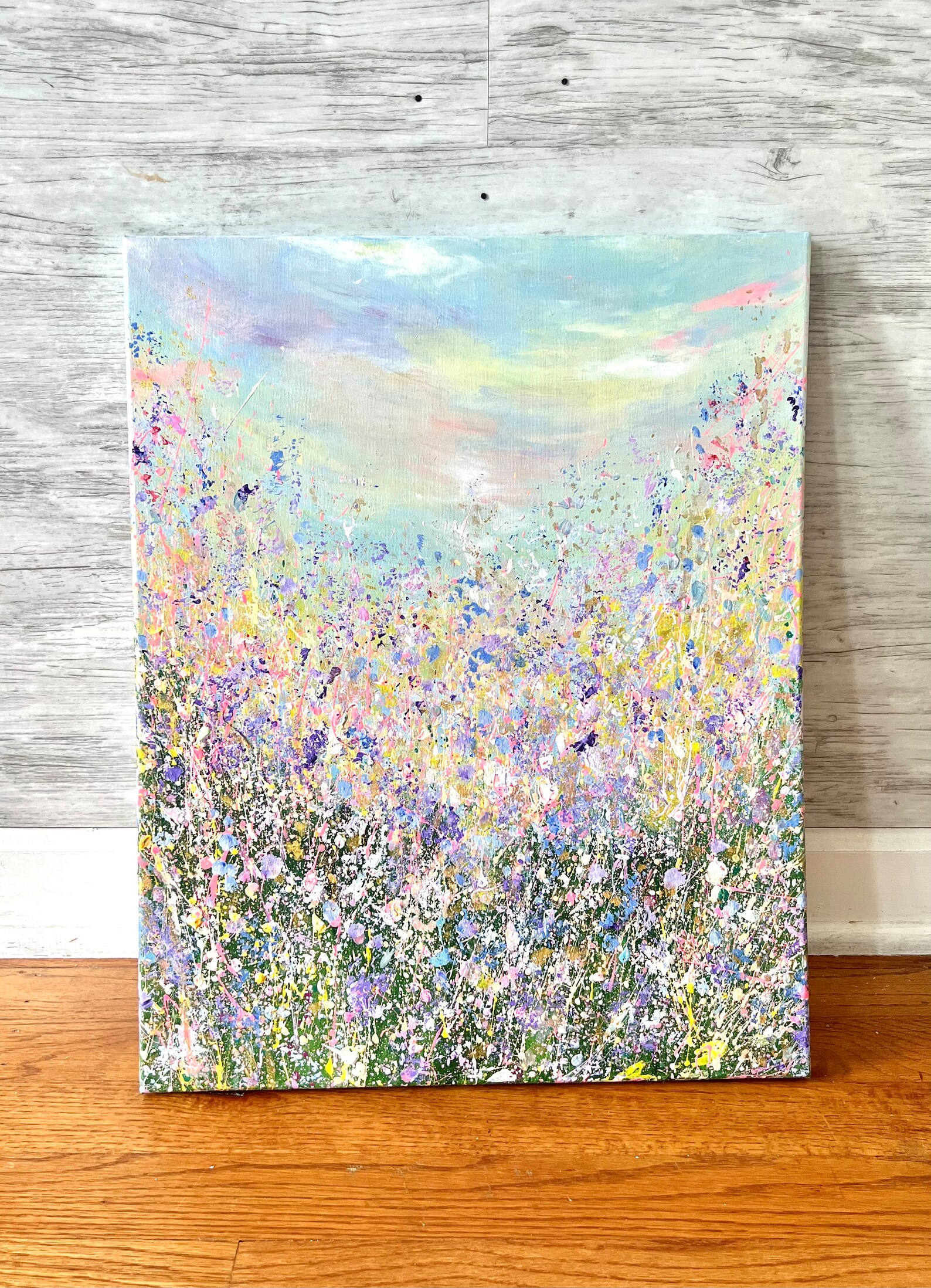 Original Abstract Floral Wall Art Floral Meadow Painting Etsy 日本