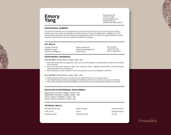 ATS Friendly Resume Template Canva Editable Modern CV Cover Letter ...
