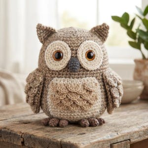 Owlbear Amigurumi Crochet Pattern PDF | Easy Crochet Owl Toy Pattern for Beginners | Woodland Owl Plushie