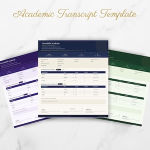 Editable Academic Transcript Template | Fillable Student Transcript | Customizable School Transcript Maker | Printable PDF Transcript