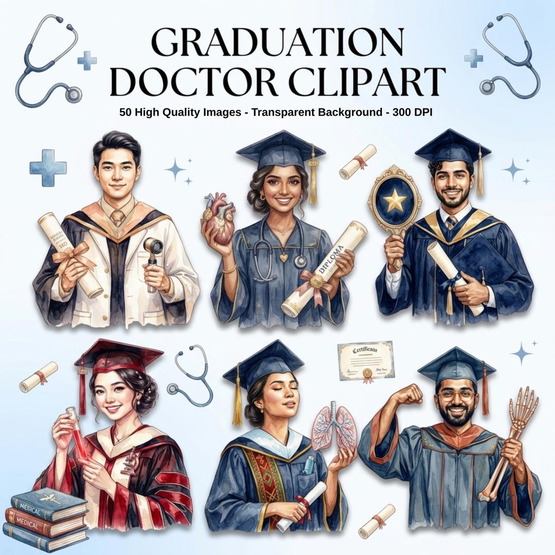 50 Graduation Doctor Clipart PNG | Medical Graduation Nurse Doctor ...