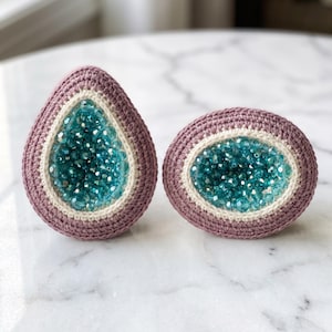 Geode Crochet Pattern | Crochet Geode Design | Geode Craft Pattern PDF | Oval Amigurumi Geode Slice | Digital Download