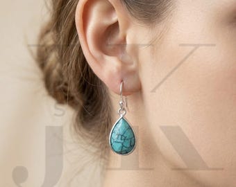 Pendientes colgantes hechos a mano con múltiples piedras preciosas, joyería bohemia de plata de ley 925.