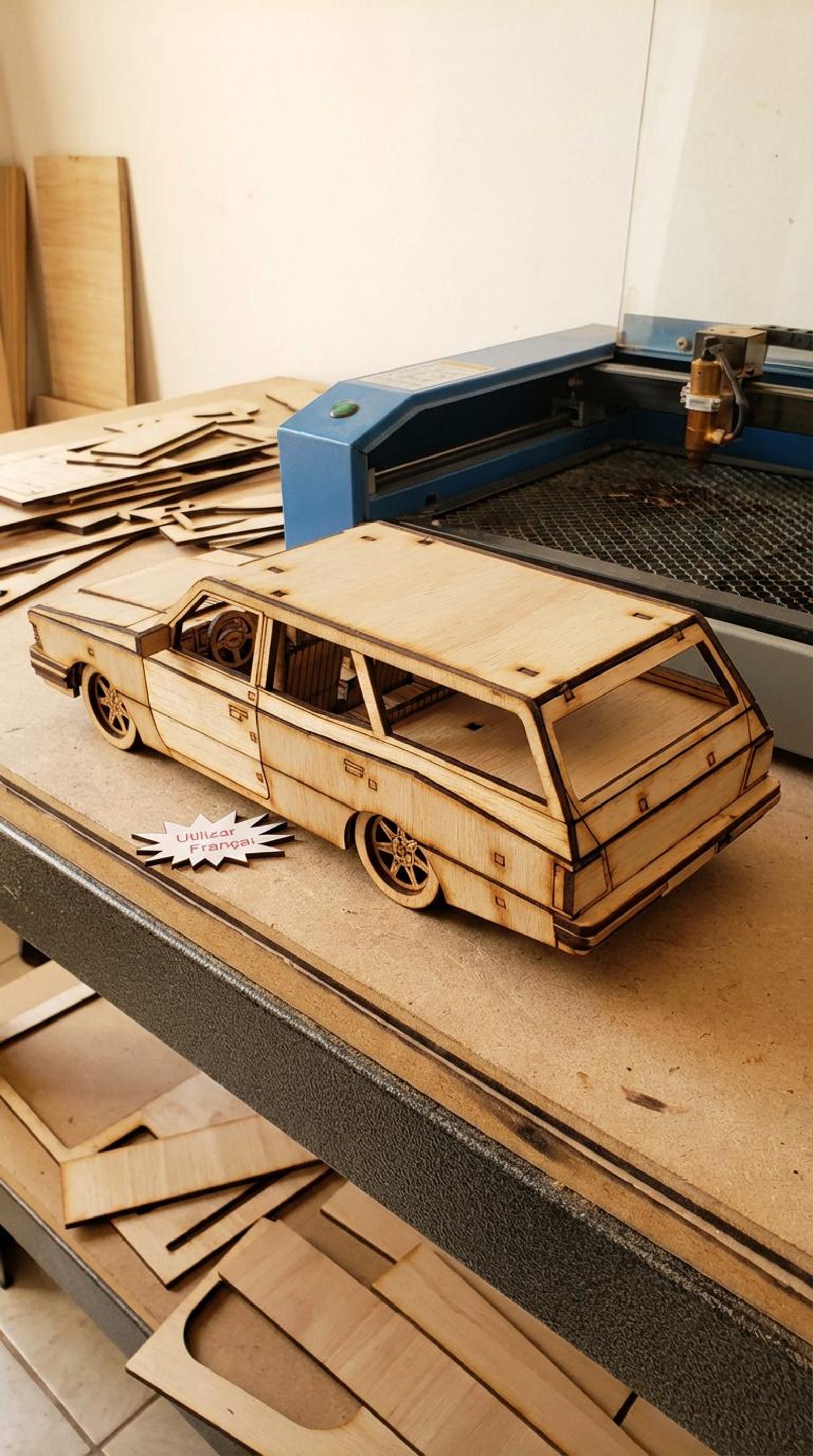 Wooden Car Model SVG Laser Cut Files: 3D Puzzle Patterns (digital ...