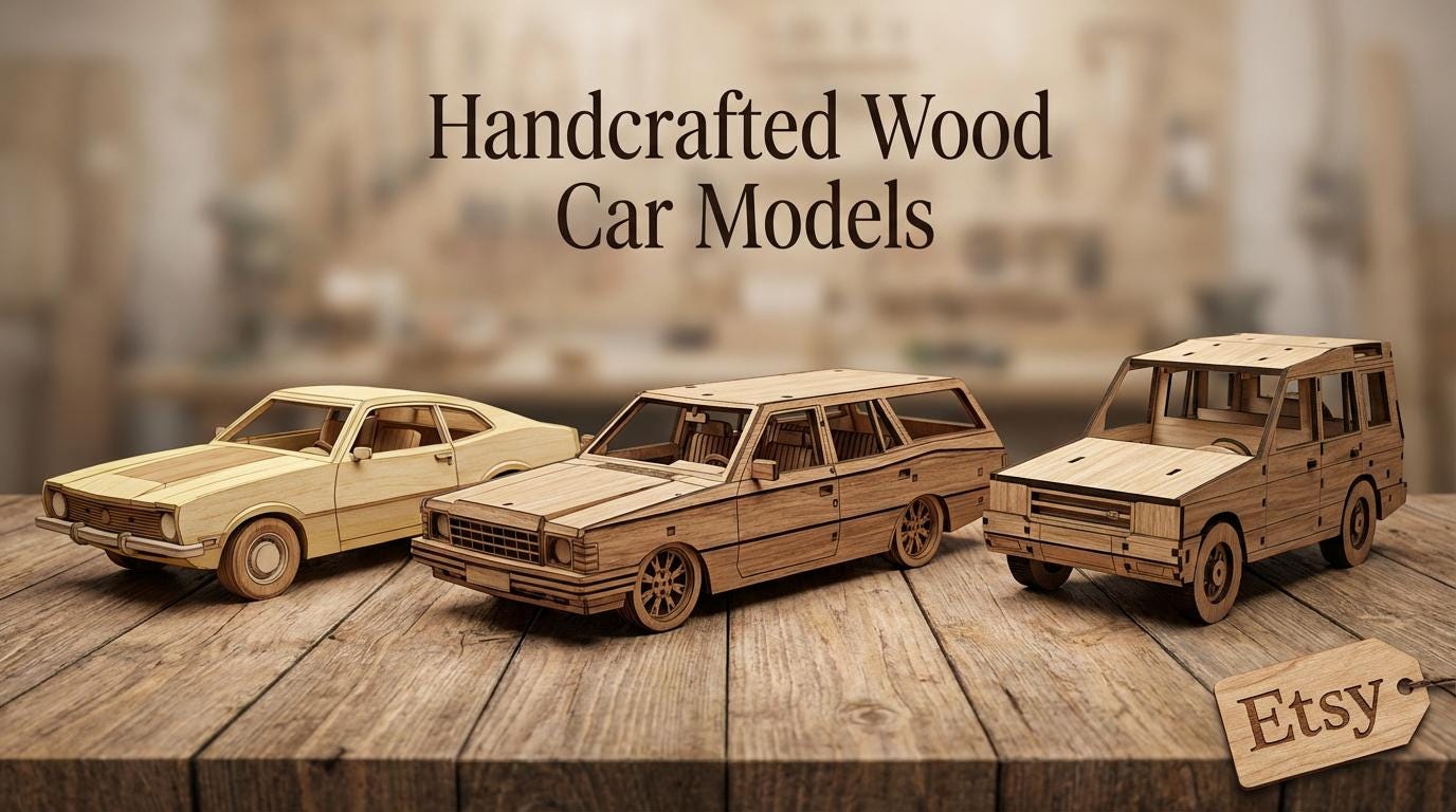 Wooden Car Model SVG Laser Cut Files: 3D Puzzle Patterns (digital ...