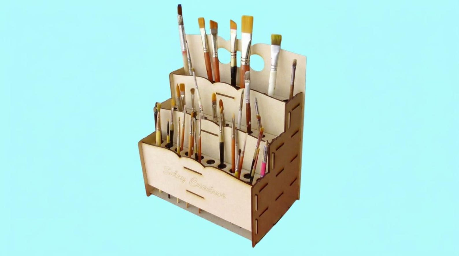 laser-cut-paint-brush-holder-svg-multi-tier-desk-organizer-plan