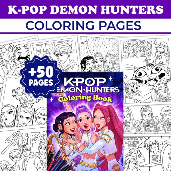 Huntrix coloring pages printable - Etsy México