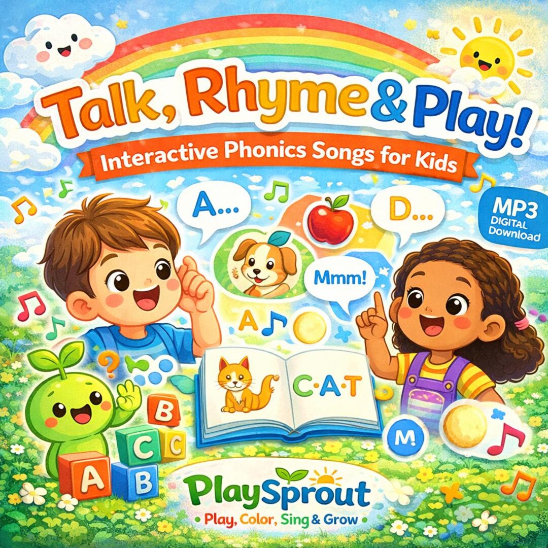 Interactive Phonics Songs for Kids, Rhyming, Vocabulary (MP3 Digital